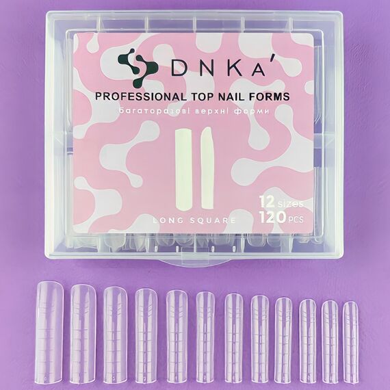 DNKa Top Nail Forms Long Square Верхні форми для нарощування довгий квадрат, 120 шт, image _ab__is.image_number.default