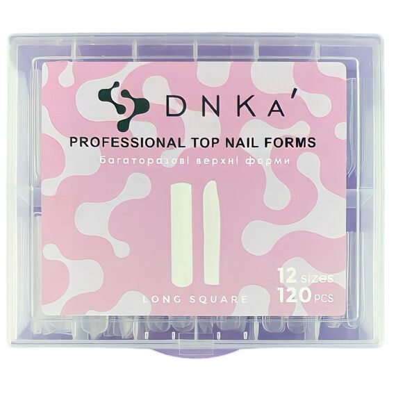 DNKa Top Nail Forms Long Square Верхні форми для нарощування довгий квадрат, 120 шт, image 