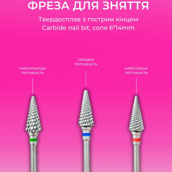 EDLEN Фреза твердосплавна Cone Green 6*14 мм (конус, зелена), Колір : Зелений, Діаметр: 6 мм, image _ab__is.image_number.default