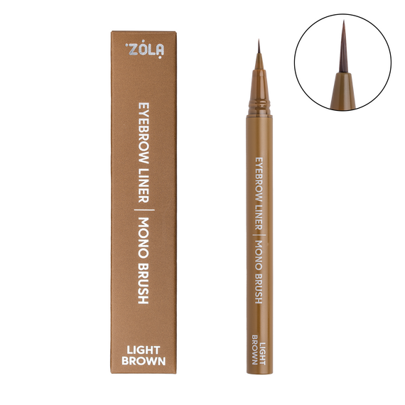 ZOLA Лайнер для брів з моно-пензлем Light Brown, 1.9г, Колір: Light Brown, Об'єм: 1,9 г, image 