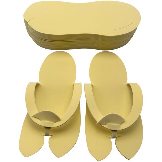 S. P. Тапочки одноразові Світло-Жовті, 12 пар, Кількість: 12 пар, Колір: Світло-жовті, image 