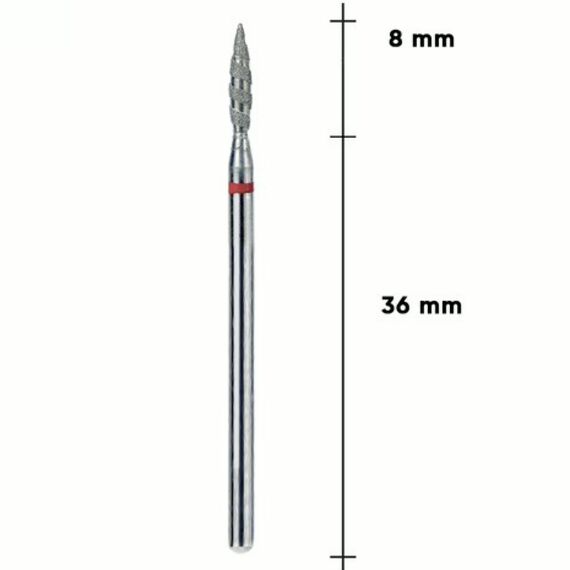 TOUCH Фреза алмазна торнадо гостре 021, червона, Колір : Червоний, Діаметр: 2,1 мм, image _ab__is.image_number.default