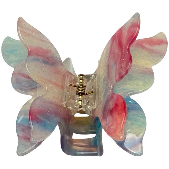 Краб для волосся середній метелик з глітером (змінює колір на сонці), 1 шт, image _ab__is.image_number.default