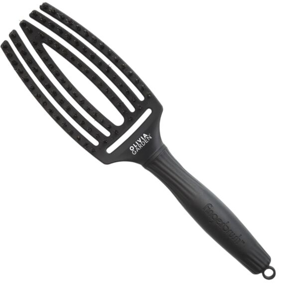 OLIVIA GARDEN Щітка Finger Brush Boar&Nylon FULL Black M, image 