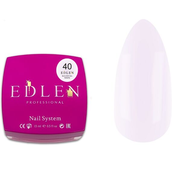 EDLEN Builder Gel №40 Butterfly Гель для нарощування, 15 мл, Об'єм: 15 мл, Колір: 040, image 