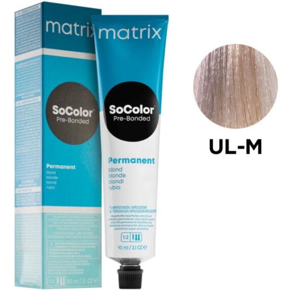 Matrix SoColor Pre-Bonded UL-M стійка крем-фарба, ультра блонд мокко, 90 мл, Об'єм: 90 мл, Відтінок: UL-M, image 