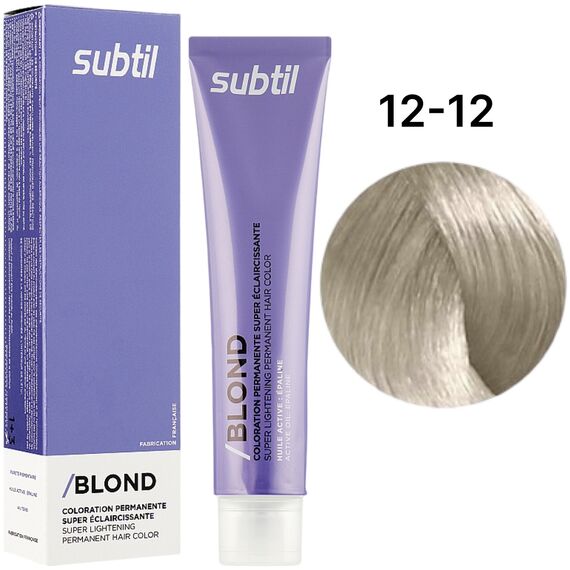 SUBTIL Creme Стійка крем-фарба для волосся 12-12 Супер освітлюючий попелясто-перламутровий блондин, 60 мл, Об'єм: 60 мл, Відтінок: 12/12, image 