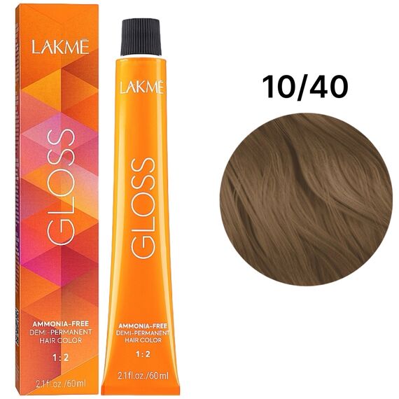 LAKME Gloss Color Rinse Тонуюча крем-фарба для волосся 10/40 Copper Platinum Blonde, 60 мл, Об'єм: 60 мл, Відтінок: 10/40, image 