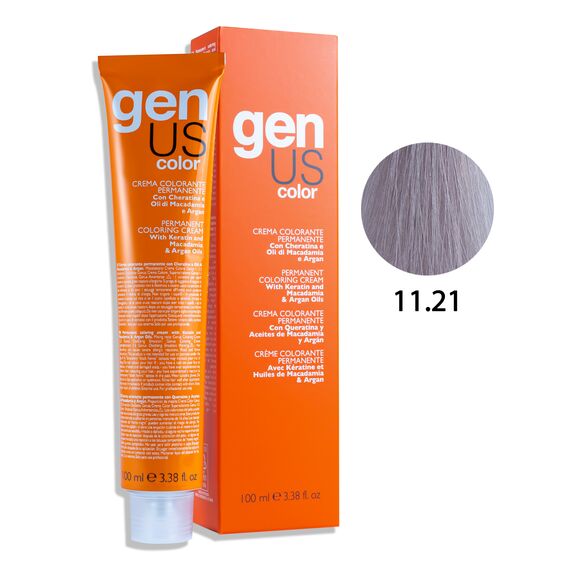 GENUS Стійка крем-фарба 11.21 Super Blond Platine Cendre Irise, 100 мл, Об'єм: 100 мл, Відтінок: 11.21, image 