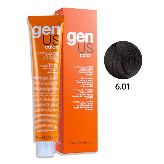GENUS Стійка крем-фарба 6.01 Nat. Cold Dark Blonde, 100 мл, Об'єм: 100 мл, Відтінок: 6.01, image 