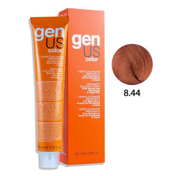 GENUS Стійка крем-фарба 8.44 Light Blonde Intense Copper, 100 мл, Об'єм: 100 мл, Відтінок: 8.44, image 