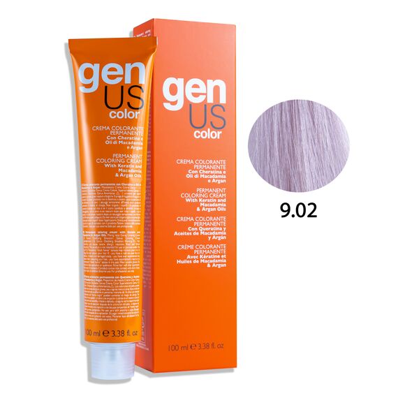GENUS Стійка крем-фарба 9.02 Blond Tres Clair Naturel Irise, 100 мл, Об'єм: 100 мл, Відтінок: 9.02, image 