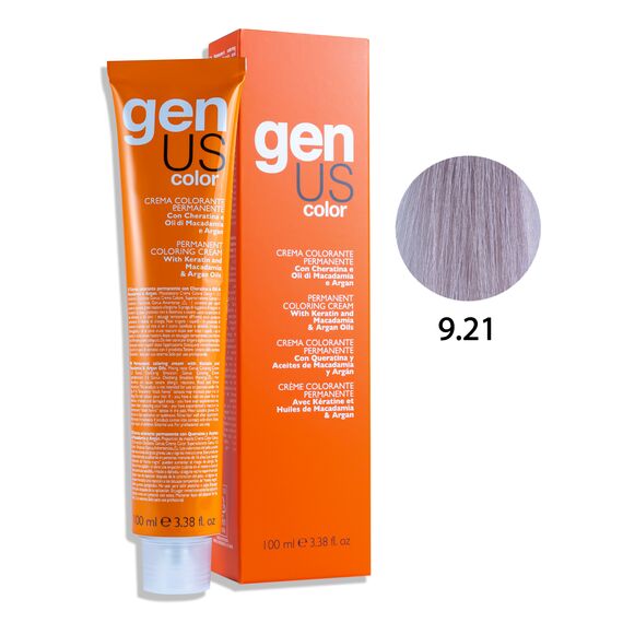 GENUS Стійка крем-фарба 9.21 Blond Tres Clair Cendre Irise, 100 мл, Об'єм: 100 мл, Відтінок: 9.21, image 