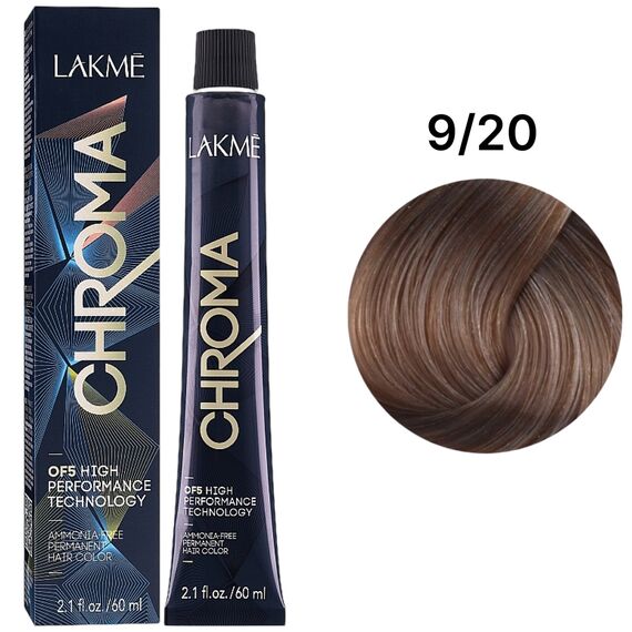 LAKME Chroma Permanent Hair Color Безаміачна фарба для волосся 9/20 Violet Very Light Blonde, 60 мл, Об'єм: 60 мл, Відтінок: 9/20, image 
