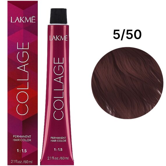 LAKME Collage Creme Hair Color Стійка фарба для волосся 5/50 Mahogany Light Brown, 60 мл, Об'єм: 60 мл, Відтінок: 5/50, image 