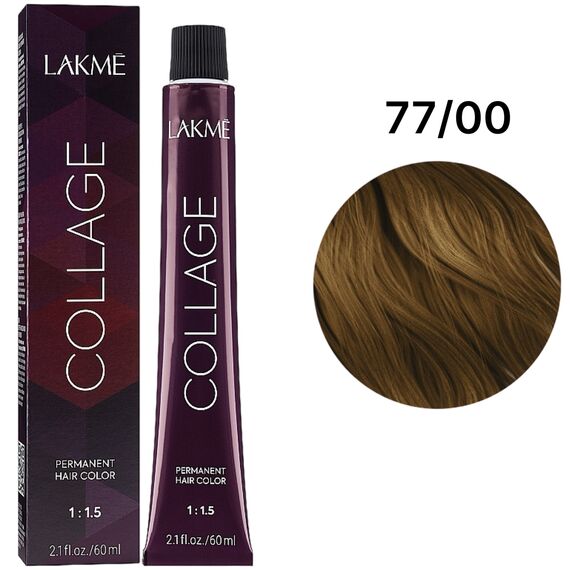 LAKME Collage Creme Hair Color Стійка фарба для волосся 77/00 Intense Medium Blonde, 60 мл, Об'єм: 60 мл, Відтінок: 77/00, image 