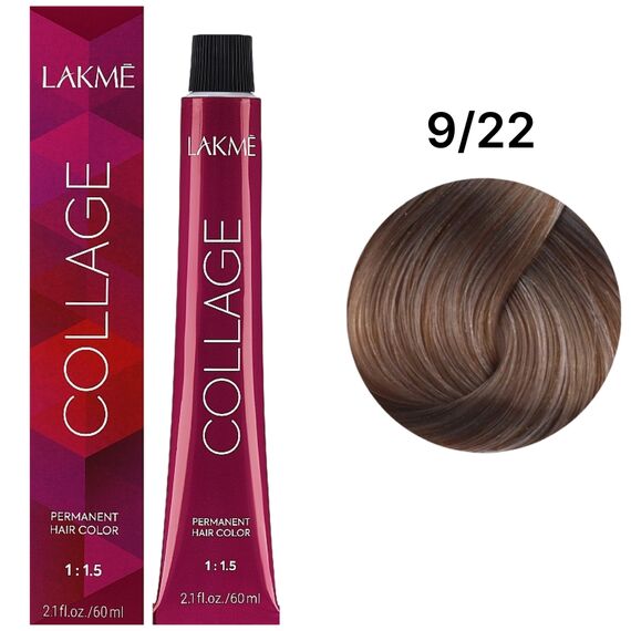 LAKME Collage Creme Hair Color Стійка фарба для волосся 9/22 Violet Violet Very Light Blonde, 60 мл, Об'єм: 60 мл, Відтінок: 9/22, image 