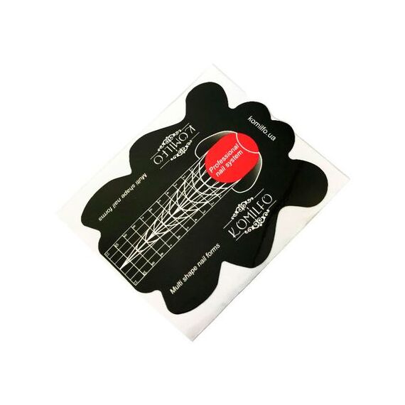 KOMILFO Multi Shape Nail Forms Мультифункціональні форми для нарощування, 10 шт, Кількість: 10 шт, image 