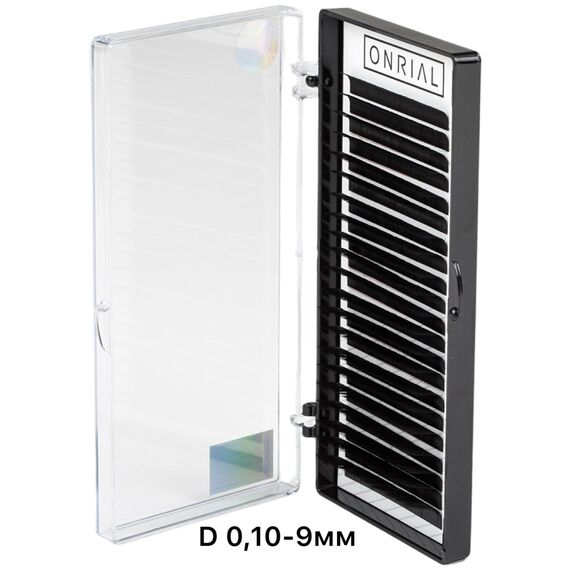 ONRIAL Вії на стрічці чорні D 0.10-9 мм (21 лінія), Довжина вій: 9 мм, image 