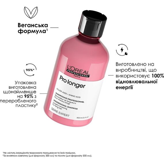 L'OREAL Pro Longer Шампунь для відновлення волосся по довжині, 500 мл, Об'єм: 500 мл, image _ab__is.image_number.default