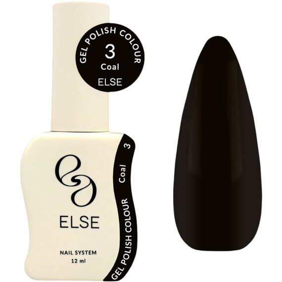 ELSE Gel polish Гель лак №03 Coal, 12 мл, № гель лаку: №03, Об'єм: 12 мл, image 