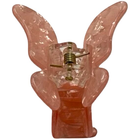 Краб для волосся малий метелик (перламутровий рожевий), 1 шт, image 