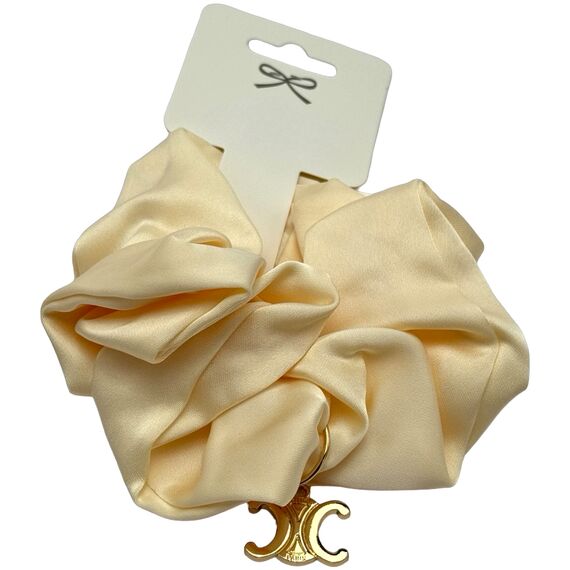 Резинка атласна велика бежева №1, 1 шт, image 