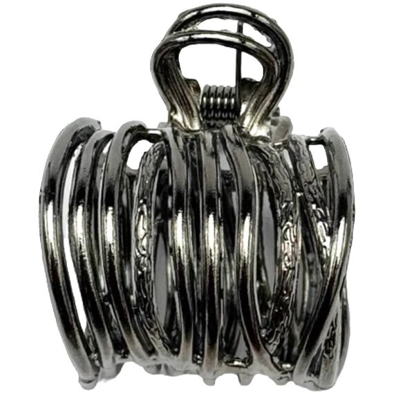 Краб для волосся середній металевий круглий (чорний), 1 шт, image 