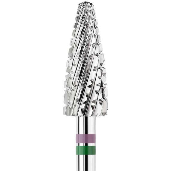 KWARK Shark Blade Фреза карбід-вольфрамова "Конус широкий, кукурудза" (перехресно-спіральна насічка) діаметр 6 мм, зелена, image _ab__is.image_number.default