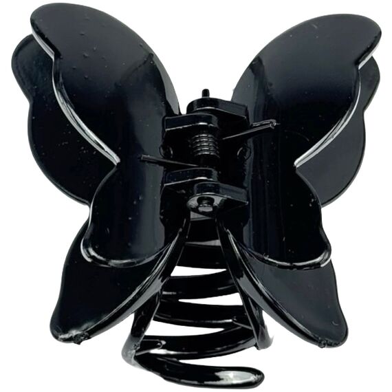 Краб для волосся середній метелик подвійний (чорний), 1 шт, image 