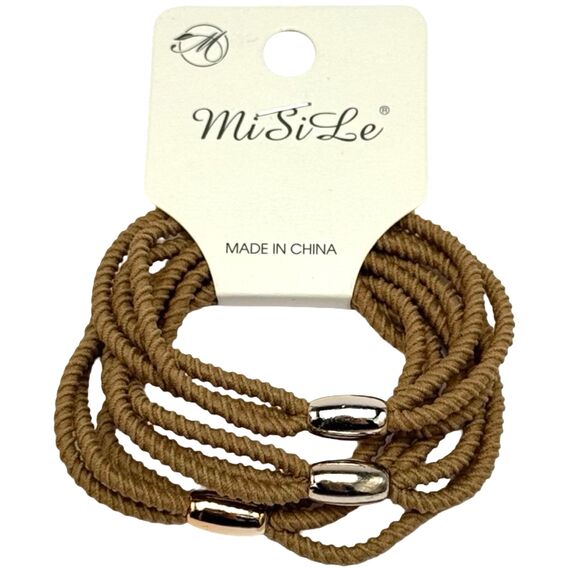 Резинка плетена набір (темний беж), 3 шт, image 