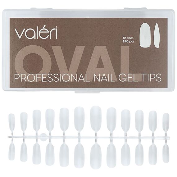 VALERI Professional Nail Gel Tips Oval Гелеві тіпси овал, 240 шт, Кількість: 240 шт, Форма: Oval, image 