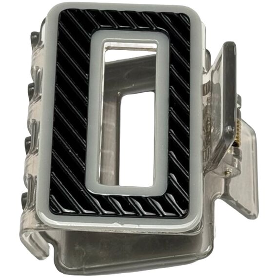 Краб для волосся двоколірний квадратний (сіра основа), 1 шт, image 