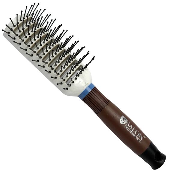 Salon Professional  Масажка біла коричнева ручка 17-9, image 