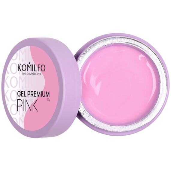 KOMILFO Gel Premium Pink HEMA/TPO free Гель для нігтів, 30 г, image 