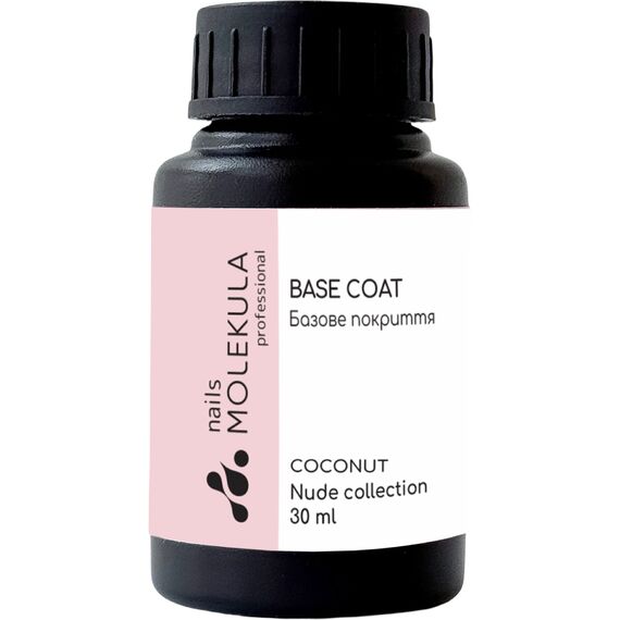 MOLEKULA Base rubber Nude Coconut Каучукова база Біла, 30 мл, Відтінок: Nude Coconut, Об'єм: 30 мл, image 